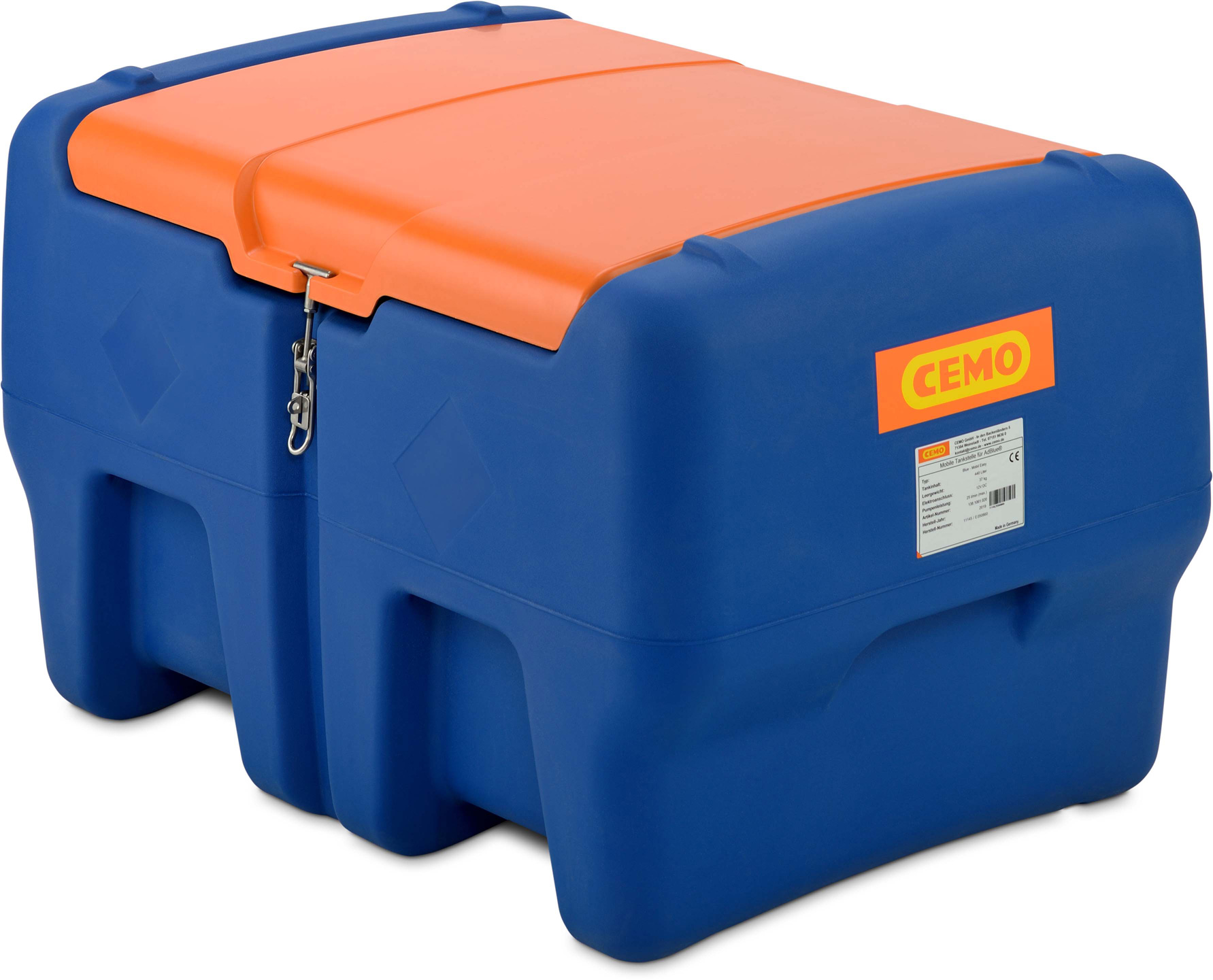 Blue-Mobil Easy 440 Liter für AdBlue® mit 12-Volt-Elektropumpe – Klappdeckel geschlossen