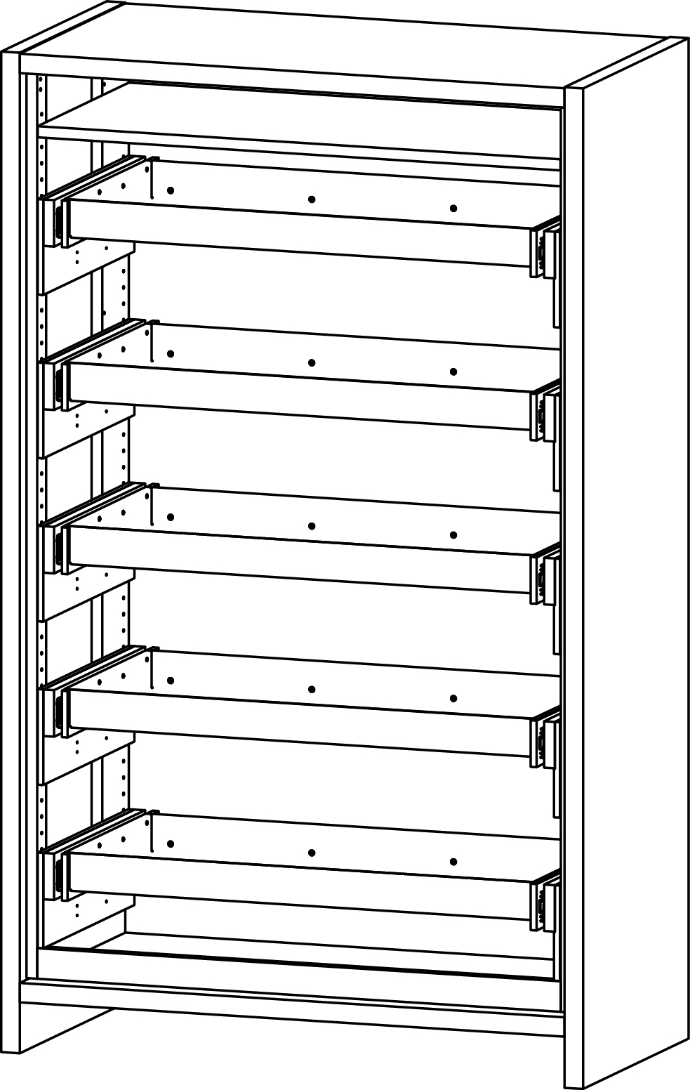 Sicherheitschrank  F-SAFE FWF 90 – Typ 12/20 mit 5 Vollauszügen