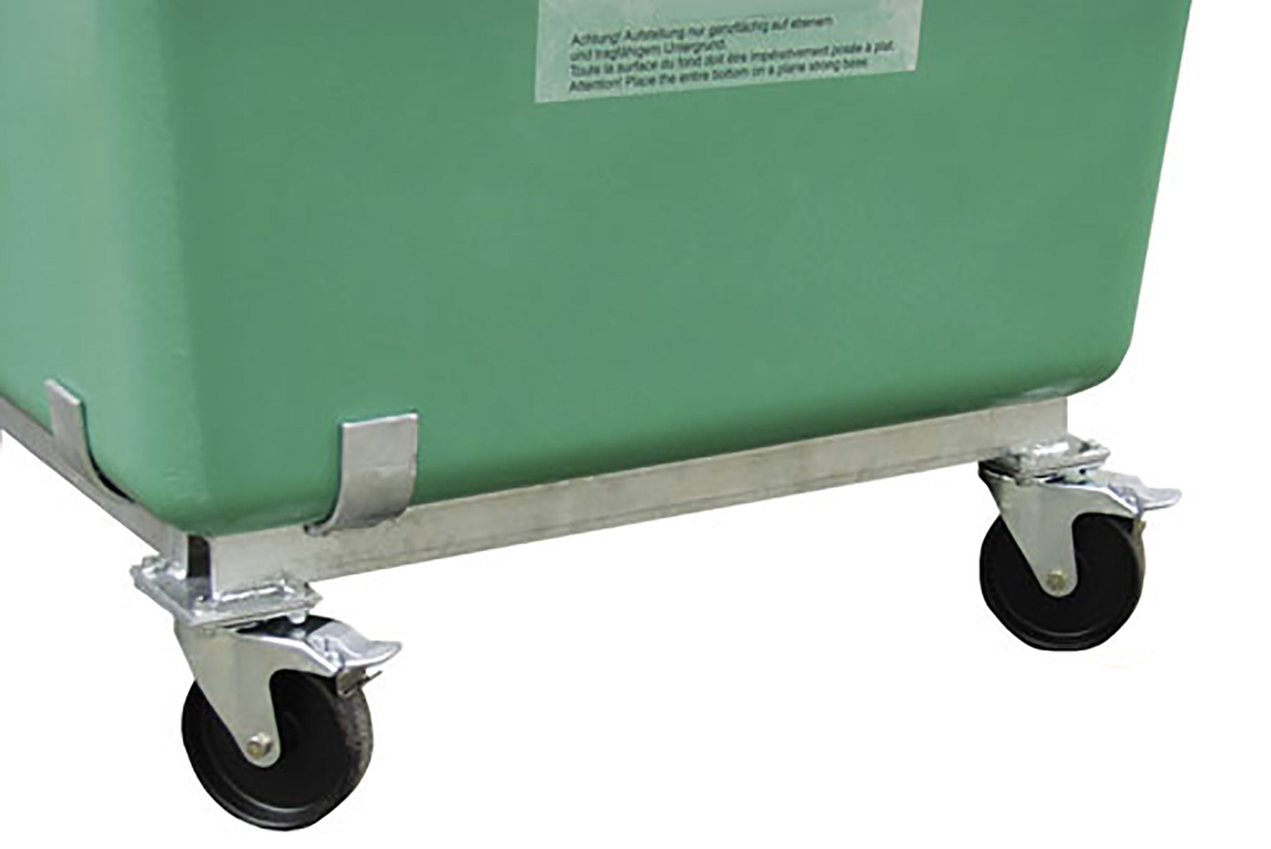 Beispiel Cemo Lenkrollengestell für GFK-Behälter, Maschine, Rad
